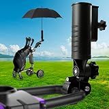 Cartalia Suporte De Guarda Chuva De Carrinho De Golfe Resistente Base De Liga De Alumínio Atualizada Ultra à Prova De Vento Suporte Universal De Guarda Chuva Para Carrinho De Golfe Scooter De