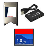 Cartão Cf Compact 1gb Adaptador Cf X Pcmcia Leitor Usb