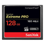 Cartão Compact Flash Sandisk 128gb Extreme Pro 160mb s