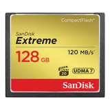 Cartão Compact Flash Sandisk Extreme 128gb 120mb s