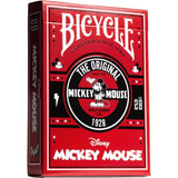 Cartão De Baralho Clássico De Luxo Disney Mickey Mouse Vermelho Cor Invertida Idioma Espanhol