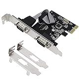 Cartão De Expansão PCIe Serial Da GODSHARK 2 Portas PCI Express 1 0 X 1 Para Conversor DB9 COM RS232 Industrial Para PC Desktop Também Funciona Em Compartimento PCI E X4 X8 X16 