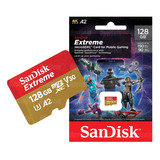Cartão De Memória 128gb Sandisk Micro Sd Extreme Para Jogos