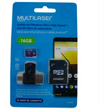 Cartão De Memória 16gb Microsd Multilaser E Adaptadores