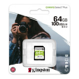 Cartão De Memória 64gb Sdhc xc Canvas Select 100mbs Kingston