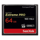 Cartão De Memória Compact Flash Cf Sandisk 64gb Extreme Pro