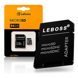 Cartão De Memória Knup Lb cm64 Leboss Com Adaptador Sd 64gb