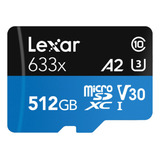 Cartão De Memória Lexar Lsdmi512gbbap633a High performance 633x Com Adaptador Sd 512gb