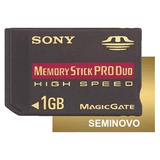 Cartão De Memória Memory Stick Pro Duo 1gb Sony Dsc h9