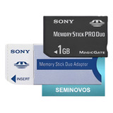Cartão De Memória Memory Stick Pro Duo 1gb Sony Dsc p100