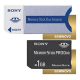 Cartão De Memória Memory Stick Pro Duo 1gb Sony Dsc p100