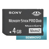 Cartão De Memória Memory Stick Pro Duo 4gb Câmera Sony