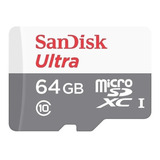 Cartão De Memória Micro Sd Sandisk 64gb Classe 10 Ultra