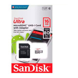 Cartão De Memória Sandisk 16gb Micro Sd Classe 10 Ultra