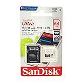 Cartão De Memória SanDisk Micro SD 64GB Ultra Classe 10 Vel Até 80MB S A Prova De Água P Smartphone SDSQUNC 064G GN6MA