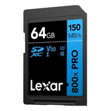 Cartão De Memória Sd Lexar 64gb 150 Mb s V30 U3 C10 4k Uhd
