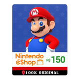 Cartão Gift Card Digital Nintendo Eshop R 150 Brasil Rápido