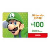 Cartão Gift Card Nintendo Eshop 100 Reais Digital Original 