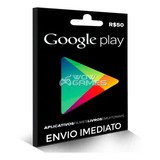 Cartão Google Play Store Gift Card R 50 Reais Brasil Android
