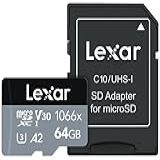 Cartão Lexar Professional 1066 X 64 GB MicroSDXC UHS I Com Adaptador SD Série Silver Até 160 MB S De Leitura Para Câmeras De Ação Drones Smartphones E Tablets De LMS1066064G BNANU 