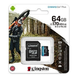 Cartão Memória 64gb Micro Sd Canvas Go Plus 170mbs Kingston