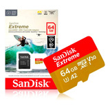 Cartão Memória 64gb Micro Sd Extreme 4k Sandisk Original