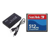 Cartão Memória Cf Compact Flash 512mb Sandisk Leitor Usb