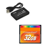 Cartão Memória Compact Flash 32gb Leitor