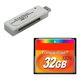 Cartão Memória Compact Flash 32gb Leitor Usb