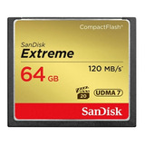 Cartão Memória Compact Flash Cf 64gb Sandisk Extreme 120mb/s
