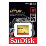 Cartão Memória Extreme Compact Flash 32gb 120mb s Sandisk