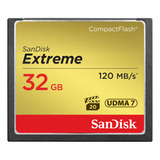 Cartão Memória Extreme Compact Flash 32gb 120mb s Sandisk