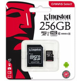 Cartão Memória Kingston Micro Sd 256gb   Adaptador   Lacrado