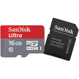 Cartão Memoria Micro Sd 16gb Sandisk Classe 10 80mbs