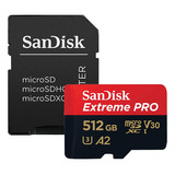 Cartao Memoria Sandisk Micro Sdxc Extreme Pro 200mb s 512gb