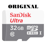 Cartão Memória Sandisk Ultra 32gb 100mb s Classe 10 Microsd