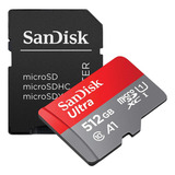 Cartão Memória Sandisk Ultra 512gb Micro Sd Adaptador Sd
