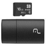 Cartão Micro Sd 16gb Adaptador Pendrive Multilaser Mc162