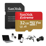 Cartão Micro Sdhc 32gb Sandisk Extreme 4k V30 U3 A1 P/ Gopro