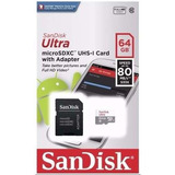 Cartão Micro Sdxc 64gb Ultra Sd Classe 10 80mb/s Nf E Garant