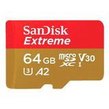Cartão Microsd 64gb Sandisk Extreme A2 C10 U3 V30 170mb s