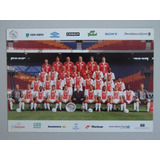 Cartão Mídia Futebol Ajax Holanda 1998 Com Autógrafos