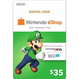 Cartão Nintendo Eshop Canadá 35 Dólares