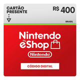 Cartão Nintendo Eshop Gift Card Switch Br R 400 Reais