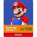 Cartão Nintendo Switch 3ds Wii U Eshop Brasil R 150 Reais