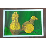 Cartão Postal Antigo Huaco Visitante Ouro