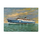 Cartão Postal Antigo Navio Canguru Azul Dec 70 Z8