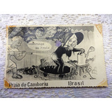 Cartão Postal Antigo Praia De Camboriú Humorístico 1958