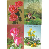 Cartão Postal Antigo Tema Flores Déc 80 Lote 40 Ud V3