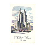 Cartão Postal Antigo Waldorf astoria Hotel Usa 1965 Z9